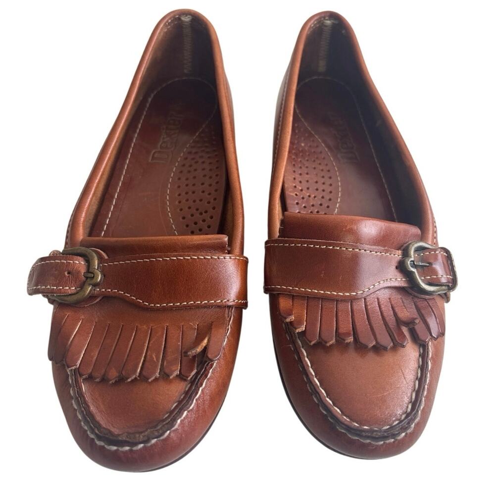 Vintage 90s Dexter Leather Kiltie Loafers Brown 8.5M USA Made Preppy